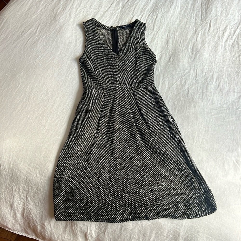 Madewell Grey/black Winterish Sleeveless Dress